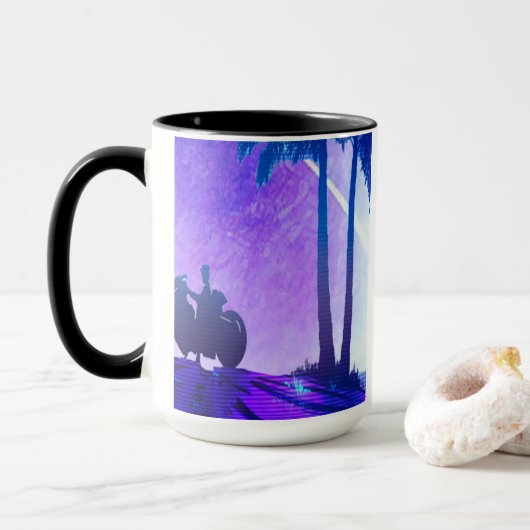Tasse de moto Synthwave (Avec donut)