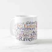 Tasse de mots d'Edgar Allan Poe Raven (Devant gauche)