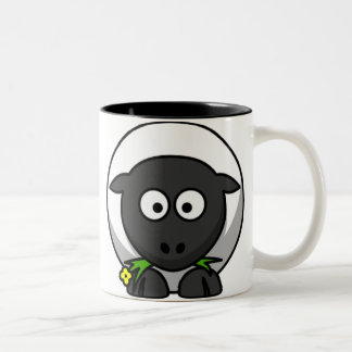Tasse de moutons de bande dessinée