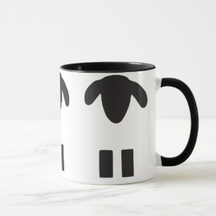 Tasse de moutons noirs et blancs