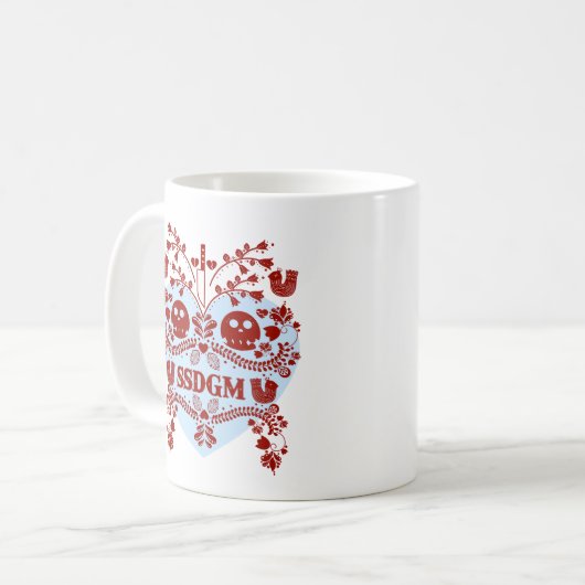 Tasse de Murderino. Rouge/bleu (Devant gauche)