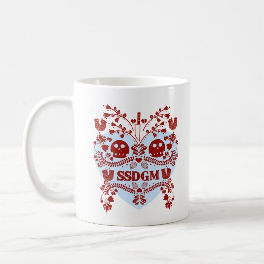 Tasse de Murderino. Rouge/bleu (Gauche)