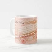Tasse de musique à flûte rose florale (Devant gauche)
