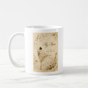 Tasse de musique de ballet vintage modifiable