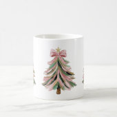 Tasse de Noël à coups de pinceau rose et vert (Centre)