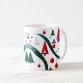 Tasse de Noël à géométrie abstraite moderne (Devant droit)