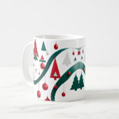 Tasse de Noël à géométrie abstraite moderne (Devant gauche)