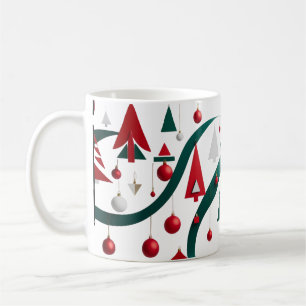 Tasse de Noël à géométrie abstraite moderne