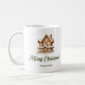 Tasse de Noël à nom personnalisé avec écriture sca (Gauche)