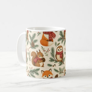Tasse de Noël Animaux de la Forêt Café Écureuil Re