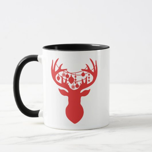 Tasse de Noël avec des ornements sur le renne (Gauche)