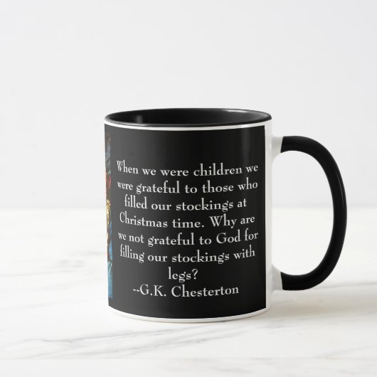 Tasse de Noël avec la citation de G.K. Chesterton (Droite)