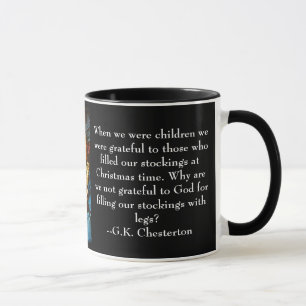 Tasse de Noël avec la citation de G.K. Chesterton