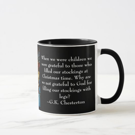 Tasse de Noël avec la citation de G.K. Chesterton (Droite)