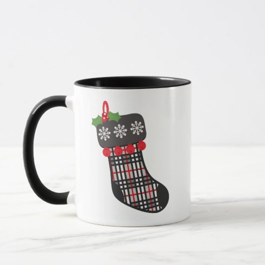 Tasse de Noël avec le bas de plaid (Gauche)