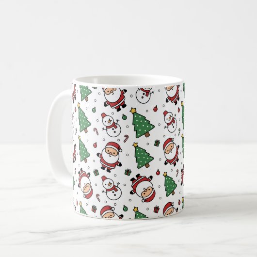 Tasse de Noël avec Père Noël, Sapin et Bonhomme de (Devant gauche)