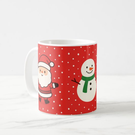 Tasse de Noël avec Père Noël, Sapin et Bonhomme de (Devant gauche)