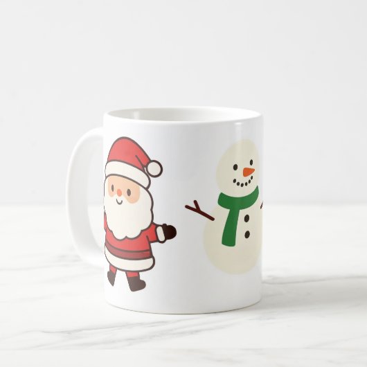 Tasse de Noël avec Père Noël, Sapin et Bonhomme de (Devant gauche)