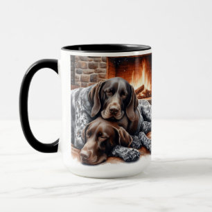 Tasse de Noël avec un German Shorthaired Pointer e