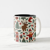 Tasse de Noël avec un motif plein de bonheur (Devant droit)