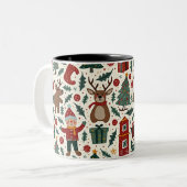 Tasse de Noël avec un motif plein de bonheur (Devant gauche)