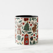 Tasse de Noël avec un motif plein de bonheur (Centre)
