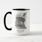 Tasse de Noël avec une belle gravure de cerf antiq (Gauche)