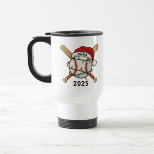 Tasse de Noël Baseball Sports 2025 Nom personnal