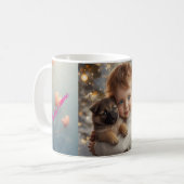 Tasse de Noël bébé et chien mignons (Devant gauche)
