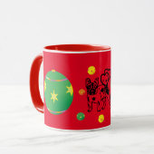 Tasse de Noël Bouledogue français (Devant gauche)