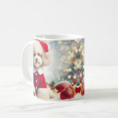 Tasse de Noël Caniche – Chien Mignon avec Chapeau  (Devant gauche)