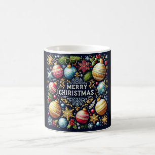 Tasse de Noël colorée et joyeuse.