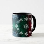 Tasse de Noël Combo Silhouettes de Flocon de Neige (Devant droit)