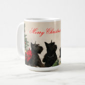 Tasse de Noël de 3 Schnauzers (Devant gauche)