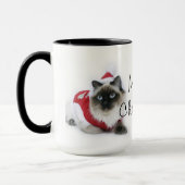 Tasse de Noël de chat de Ragdoll (Gauche)