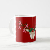 Tasse de Noël de conscience de cancer du sein (Devant gauche)
