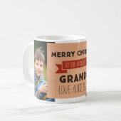 Tasse de Noël de grand-papa de photo de papier (Devant gauche)