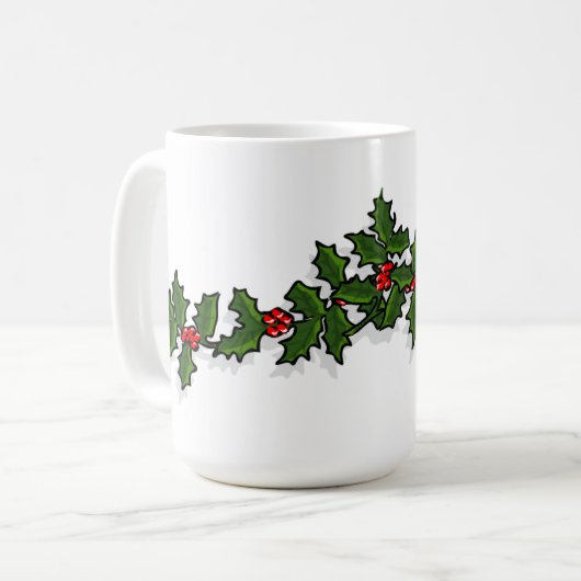 Tasse de Noël de houx et de gui (Devant gauche)