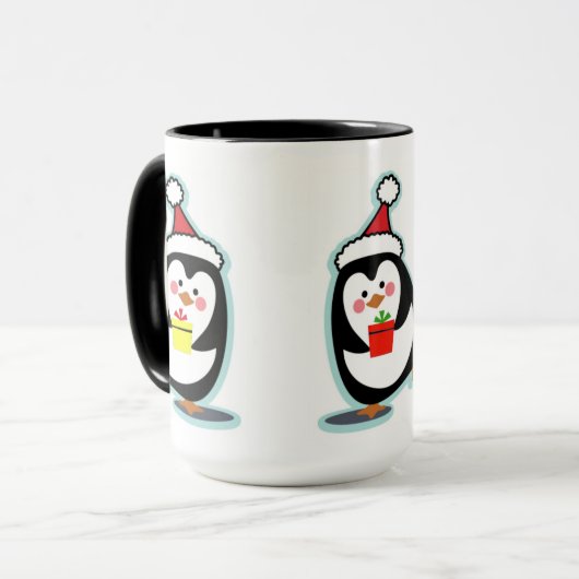 Tasse de Noël de pingouin - pingouins (Devant gauche)