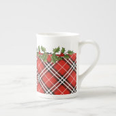 Tasse de Noël de porcelaine tendre de plaid et de (Droite)