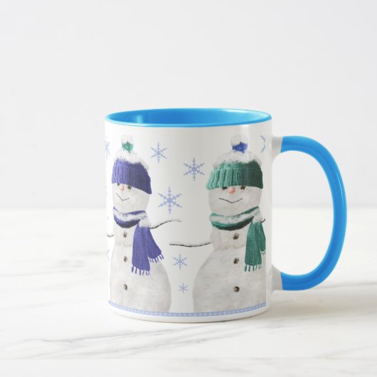 Tasse de Noël de quatre bonhommes de neige (Droite)