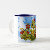 Tasse de Noël - dragon mignon de Noël (Devant gauche)