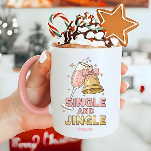 Tasse de Noël drôle et personnalisée 'Célibataire