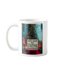 Tasse de Noël du 25e amendement avec un arbre fest