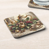 Tasse de Noël élégante dessous de verre en plastiq (Côté gauche)