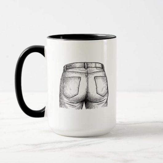 Tasse de Noël éléphant blanc drôle "Bottoms Up" (Gauche)