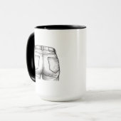 Tasse de Noël éléphant blanc drôle "Bottoms Up" (Devant gauche)