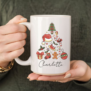 Tasse de Noël en forme d'arbre, tasse de Noël pers