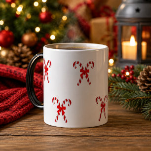 Tasse de Noël en forme de canne à bonbons