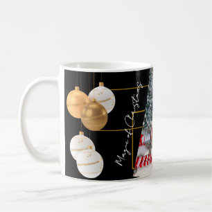 Tasse de Noël en or noir avec photo personnalisée